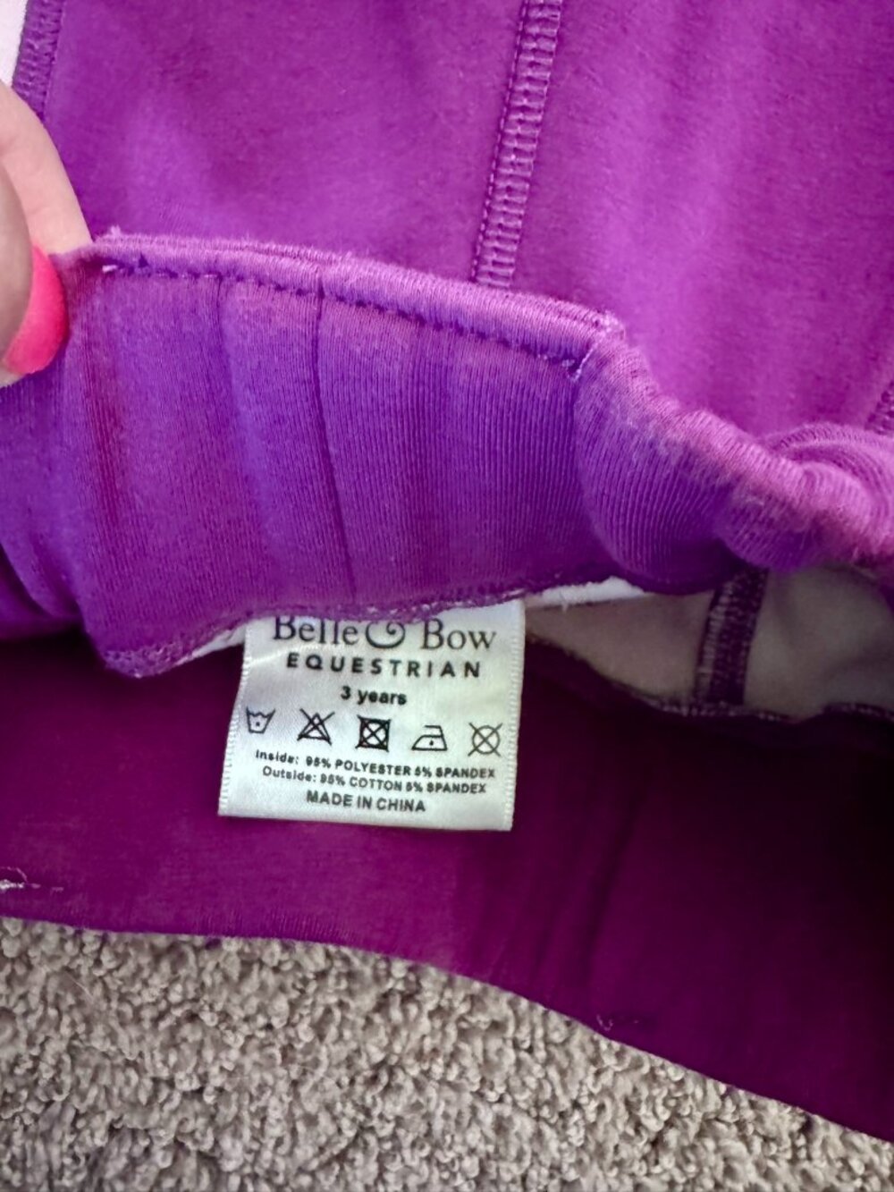 Children’s Equestrian Fleece-Lined Riding Tights - Picture 2 of 3